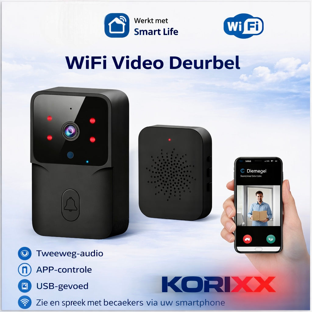 Slimme WiFi Deurbel met HD-Camera & Nachtzicht