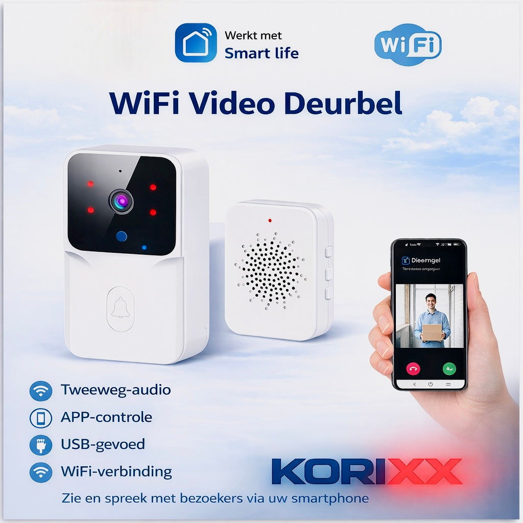 Slimme WiFi Deurbel met HD-Camera & Nachtzicht