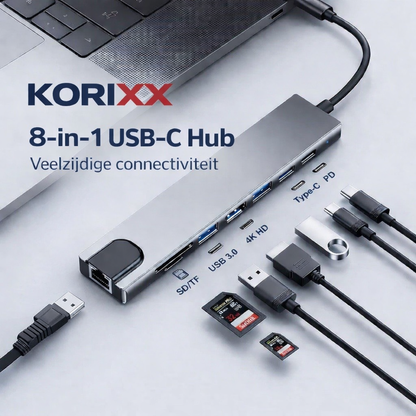 KORiXX™ Pro 8-in-1 USB-C Hub